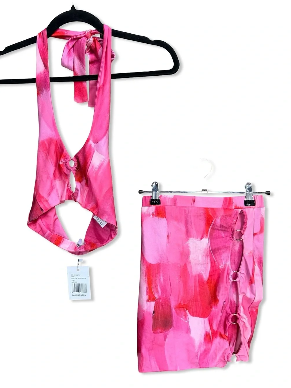 Farai London x REVOLVE Eko Bubblegum Pink Cutout Halter Top & Skirt Set XS